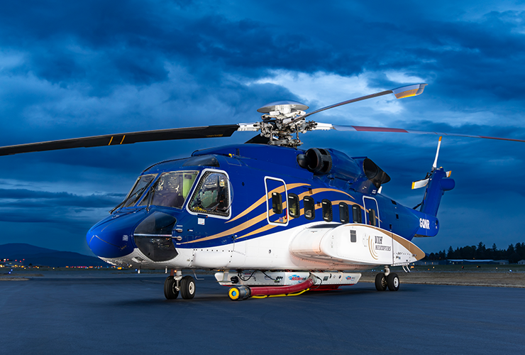 Blue and white Sikorsky S-92A Helicopter